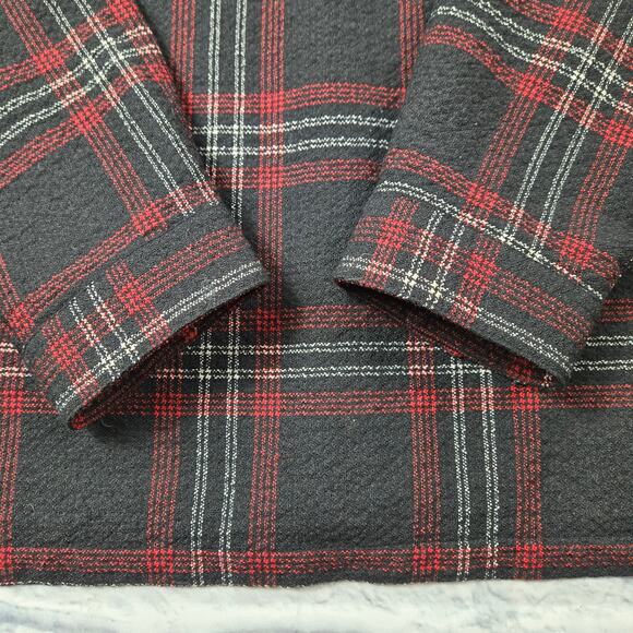 The Kooples Classic Red Plaid Long Sleeve Wool Blend Button Shacket size Small - Picture 11 of 15
